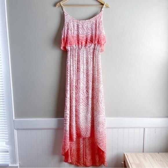 Anthropologie Sanctuary Sleeveless Flounce‎ Midi Dress in Pink & White, Size XS - Picture 2 of 10